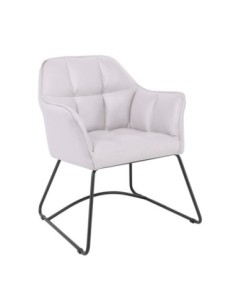 POLLY Armchair Metal Black-Suede Fabric Light Grey