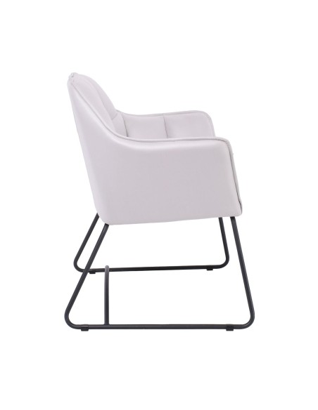 POLLY Armchair Metal Black-Suede Fabric Light Grey