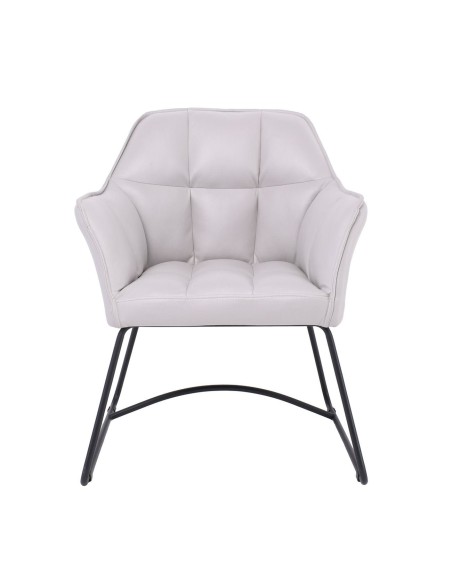 POLLY Armchair Metal Black-Suede Fabric Light Grey