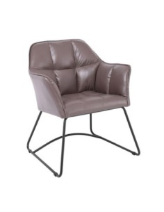POLLY Armchair Metal Black-Suede Fabric Cappuccino