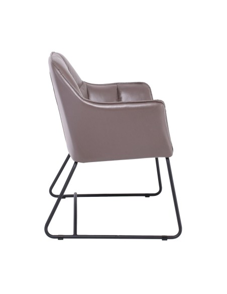 POLLY Armchair Metal Black-Suede Fabric Cappuccino