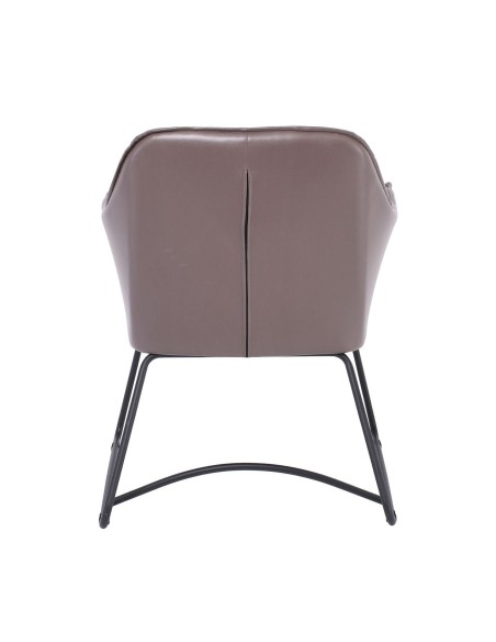 POLLY Armchair Metal Black-Suede Fabric Cappuccino