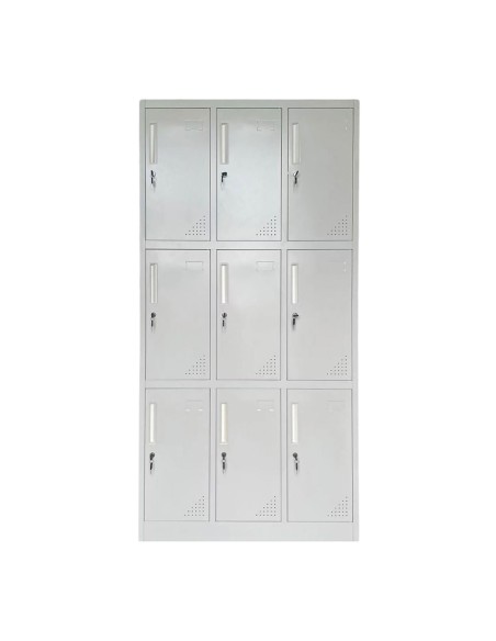LOCKER 9 Θέσεων Φοριαμός - Ερμάριο με εσωτερικά ράφια, Μέταλλο Βαφή Γκρι