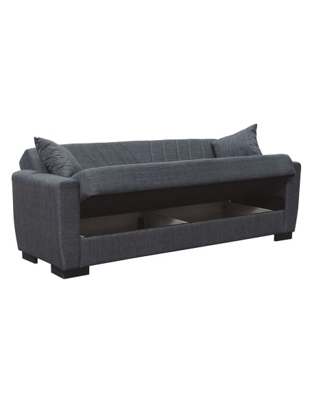GALAXY Sofa-Bed with Storage 3-Seater - Fabric Dark Grey