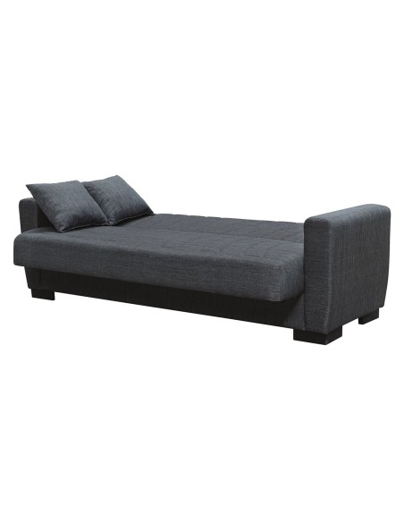 GALAXY Sofa-Bed with Storage 3-Seater - Fabric Dark Grey