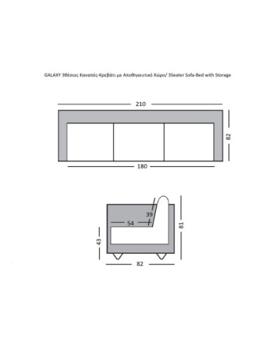 GALAXY Sofa-Bed with Storage 3-Seater...