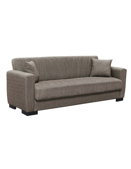 GALAXY Sofa-Bed with Storage 3-Seater - Fabric Brown