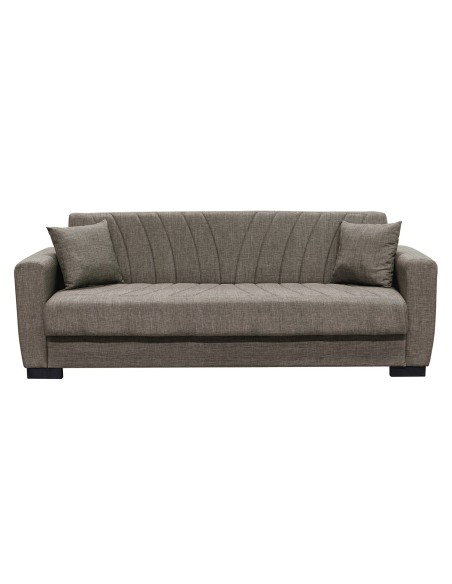 GALAXY Sofa-Bed with Storage 3-Seater - Fabric Brown