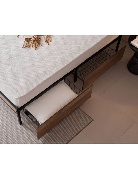 PALLET Bed With Drawers (for Mattress 160x200cm) Antique Oak