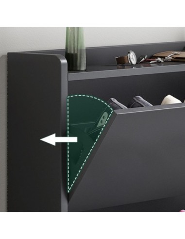SHOE CABINET 80x17x115cm MDF-Melamine...
