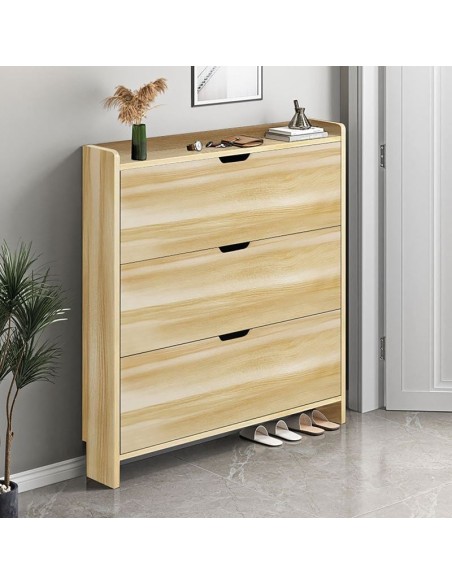SHOE CABINET 80x17x115cm MDF-Melamine Sonoma