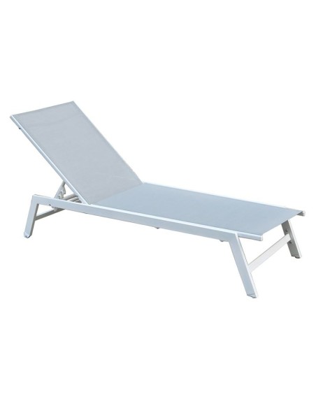 CORTE K-D Lounger Metal White-Textilene Light Grey