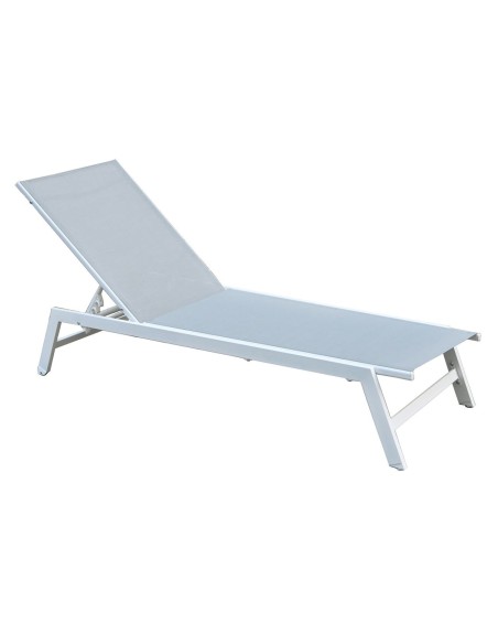 CORTE K-D Lounger Metal White-Textilene Light Grey