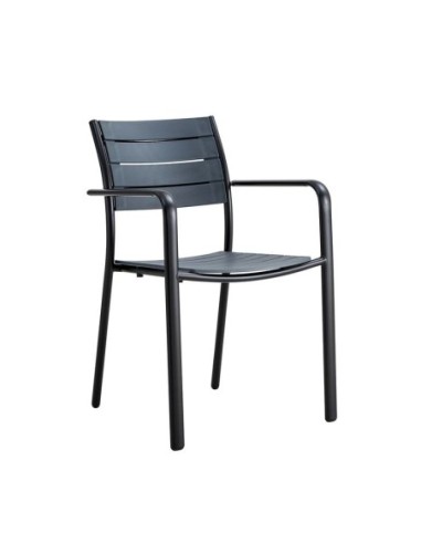 SAGA Armchair Metal Black-PP-UV...