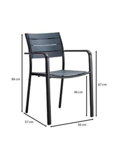 SAGA Armchair Metal Black-PP-UV...