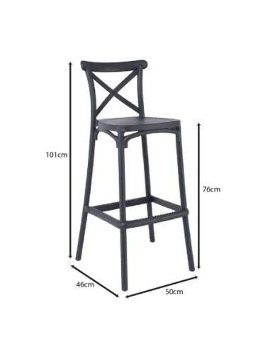 DESTINY Bar Stool PP Anthracite