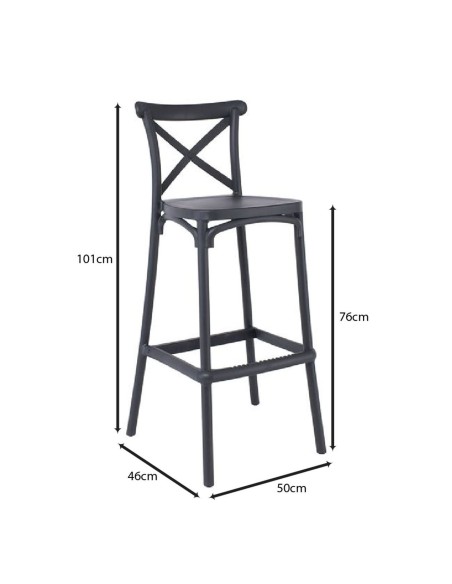 DESTINY Bar Stool PP Anthracite
