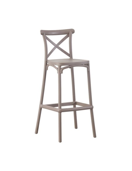 DESTINY Σκαμπό BAR με Πλάτη, PP Mocha