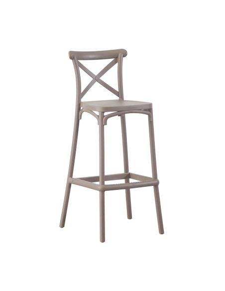 DESTINY Σκαμπό BAR με Πλάτη, PP Mocha