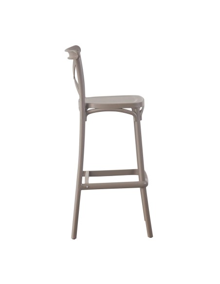 DESTINY Σκαμπό BAR με Πλάτη, PP Mocha