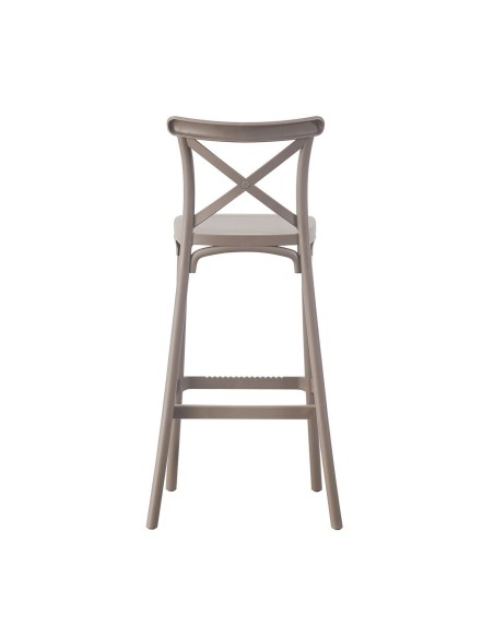 DESTINY Σκαμπό BAR με Πλάτη, PP Mocha