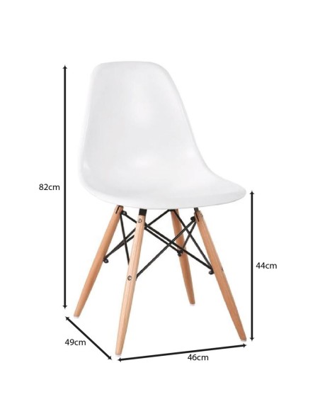 ART Wood Chair (Full K-D) PP White