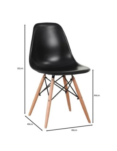 ART Wood Chair (Full K-D) PP Black