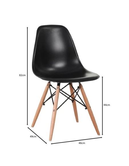 ART Wood Chair (Full K-D) PP Black