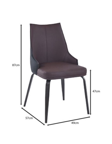 NORA Chair Metal Black Paint, Pu Dark...