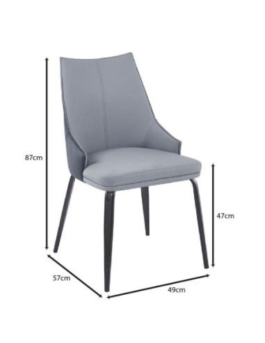 NORA Chair Metal Black Paint, Pu...