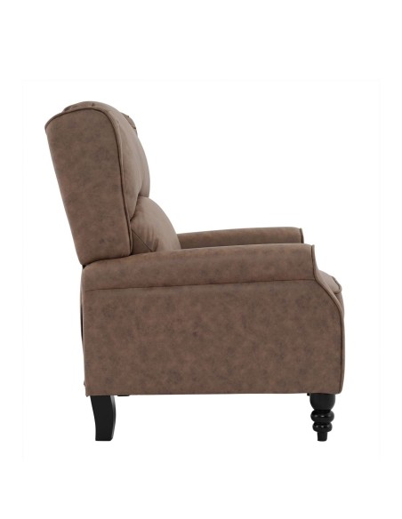 SIMPLE Relax Πολυθρόνα Μπερζέρα Σαλονιού, Καθιστικού, Ύφασμα Απόχρωση Antique Καφέ