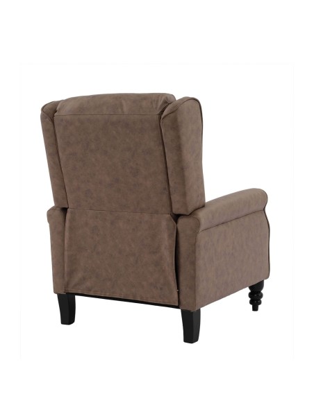 SIMPLE Relax Πολυθρόνα Μπερζέρα Σαλονιού, Καθιστικού, Ύφασμα Απόχρωση Antique Καφέ