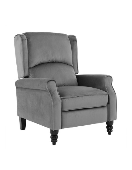 SIMPLE Relax Armchair Velure Grey Fabric