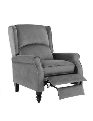 SIMPLE Relax Armchair Velure Grey Fabric