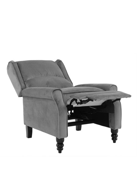 SIMPLE Relax Armchair Velure Grey Fabric