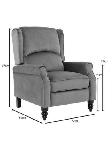 SIMPLE Relax Armchair Velure Grey Fabric