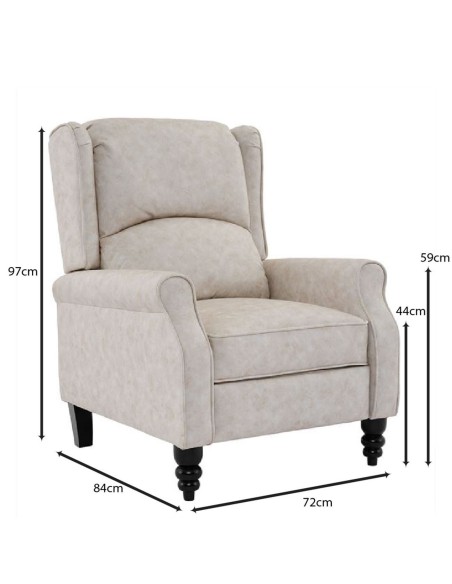 SIMPLE Relax Armchair Antique Ecru Fabric