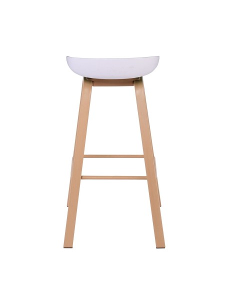 PENT Σκαμπό Bar, Μέταλλο Βαφή Φυσικό, PP Άσπρο