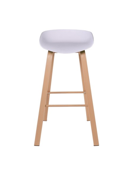 PENT Σκαμπό Bar, Μέταλλο Βαφή Φυσικό, PP Άσπρο