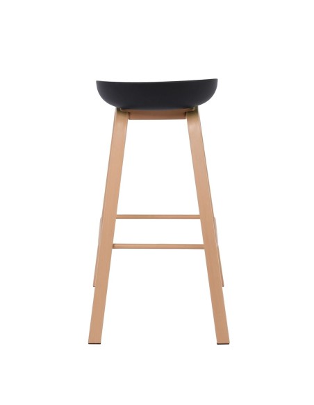 PENT Σκαμπό Bar, Μέταλλο Βαφή Φυσικό, PP Μαύρο