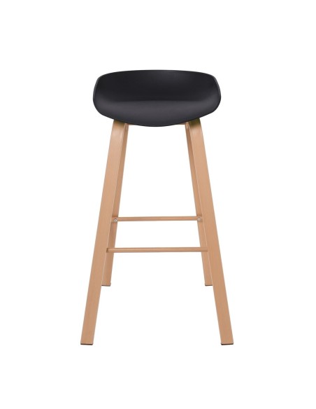 PENT Σκαμπό Bar, Μέταλλο Βαφή Φυσικό, PP Μαύρο