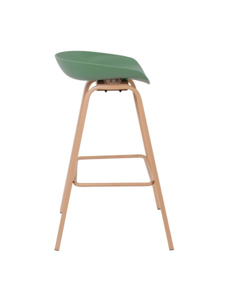 PENT Bar Stool Metal Natural Color, PP Green