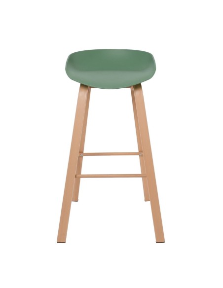 PENT Bar Stool Metal Natural Color, PP Green