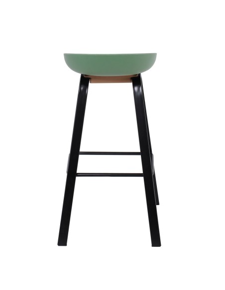 PENT Bar Stool Metal Black Color, PP Green