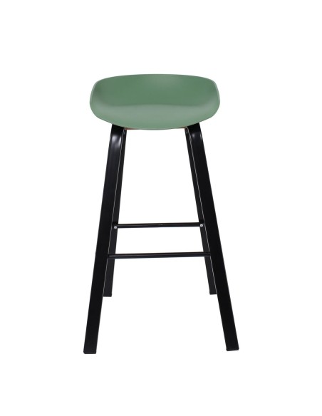 PENT Bar Stool Metal Black Color, PP Green