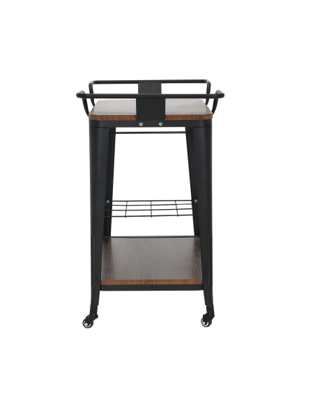 RELIX Trolley Bar-Pro Μέταλλο Βαφή Μαύρο, MDF Απόχρωση Καρυδί