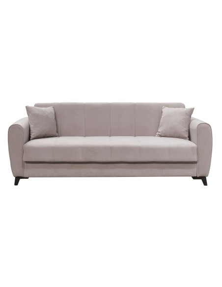 JEROM Sofa-Bed with Storage 3-Seater - Fabric Cappuccino