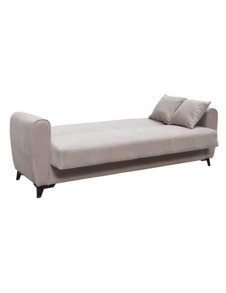 JEROM Sofa-Bed with Storage 3-Seater - Fabric Cappuccino