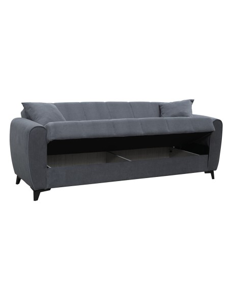 JEROM Sofa-Bed with Storage 3-Seater - Fabric Anthracite