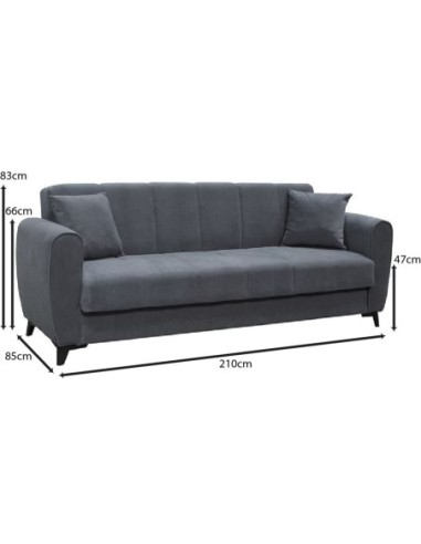 JEROM Sofa-Bed with Storage 3-Seater...